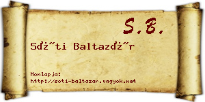 Sóti Baltazár névjegykártya